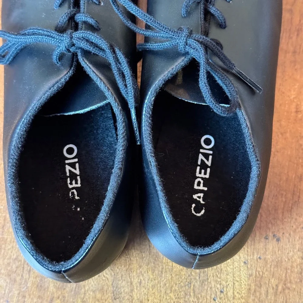 Capezio Fluid Tap Shoes Kids Size 8W Black Excellent‎ Tele Tone Taps E25